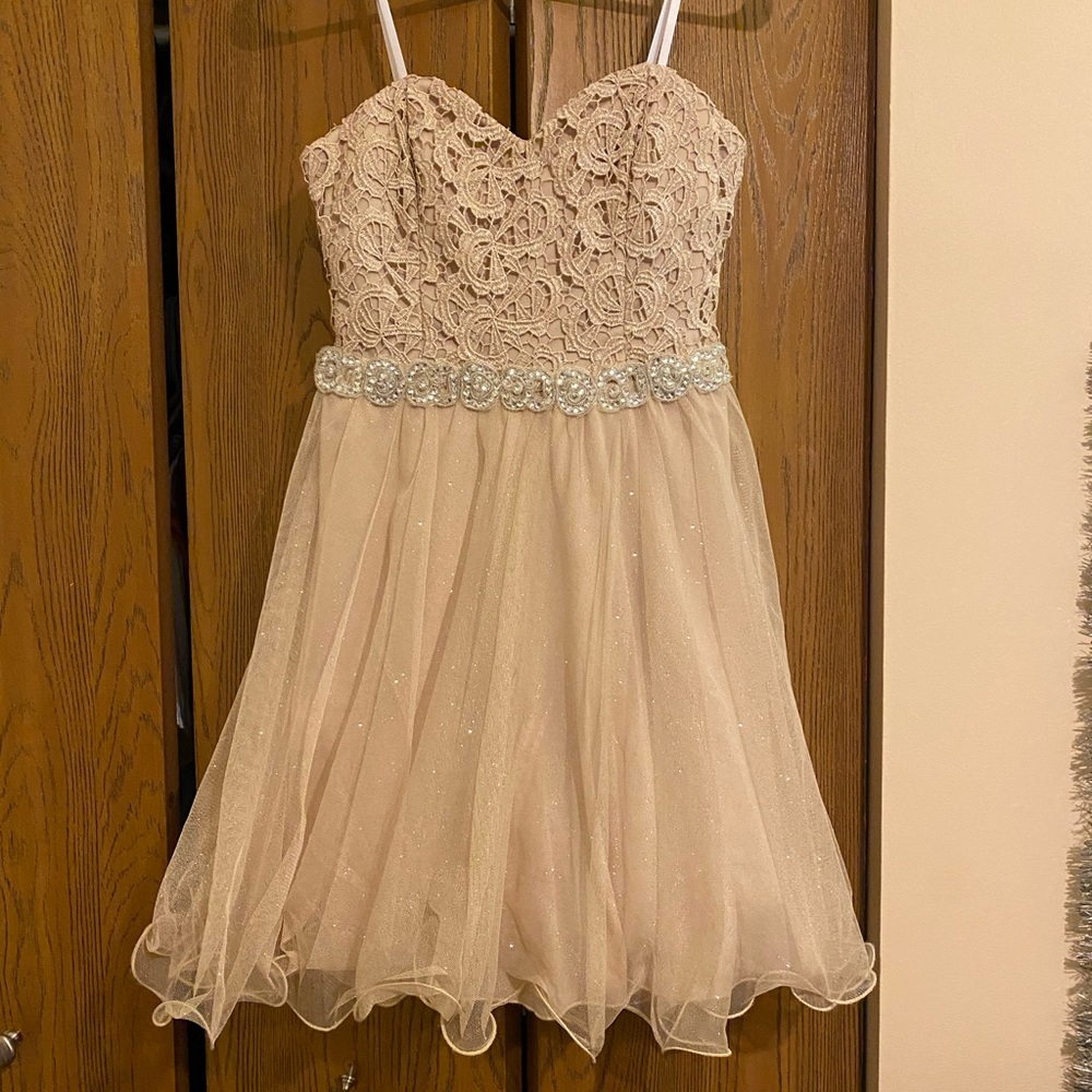 Champagne homecoming dress